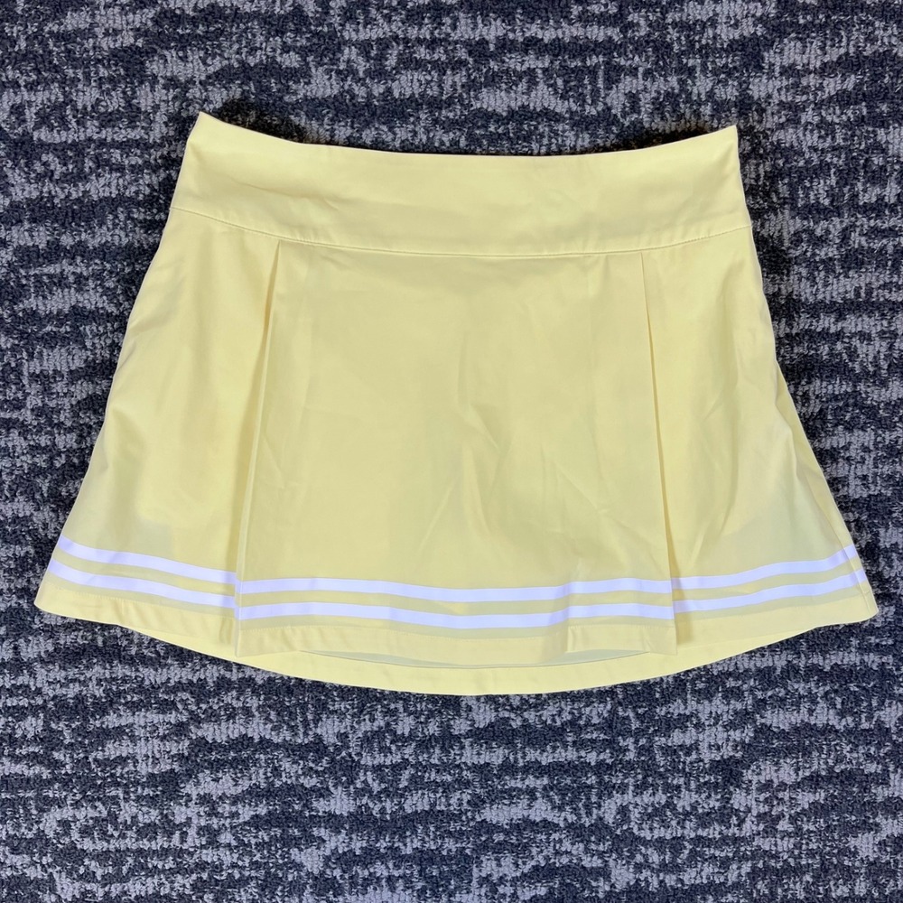 Calia Truelight Skort Womens 10 Panna Cotta Yellow Side Zip Golf Tennis 15 Inch